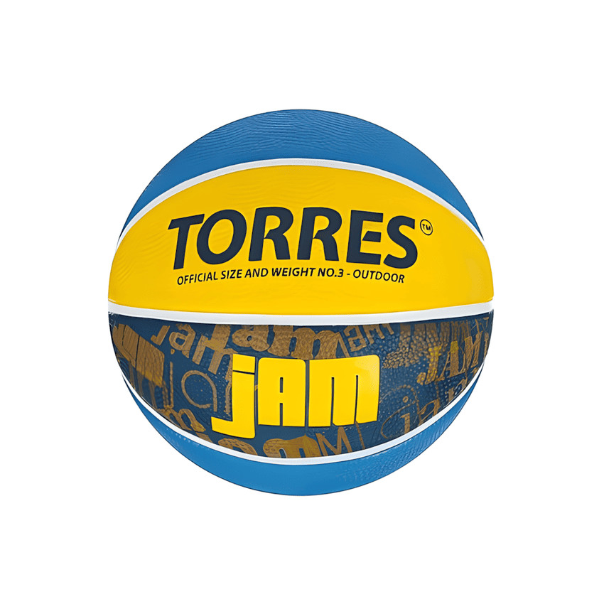 Мяч баскетбольный TORRES Jam, B02043, резина, клееный, 8 панелей, р. 3