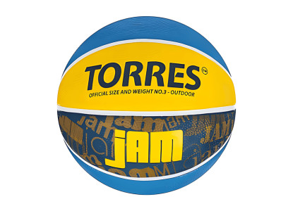 Мяч баскетбольный TORRES Jam, B02043, резина, клееный, 8 панелей, р. 3